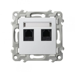 SZAFIR Gniazdo telefoniczne podwójne niezależne biały GPT-2ZN/m/00