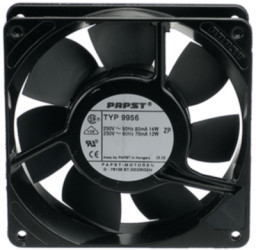 AC axial fan, 230 V, 119 x 119 x 25 mm, 117 m³/h, 37 dB, ball bearing, ebm-papst 9956