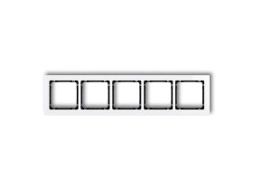 DECO Ramka 5 pięciokrotna uniwersalna - efekt szkła (ramka: biała: spód: czarny) biały 0-12-DRS-5 KARLIK