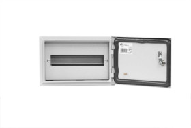 Rozdzielnica modułowa hermetyczna n/t IP65 RH 12 /1x12/ RAL 7035 drzwi pełne z zamkiem RH 12 DP 6-741-DP