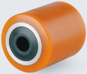 Kółko do wózka, Poliuretan, Żółty, obc.: 1600kg, śred.: 85mm, szer.: 80mm