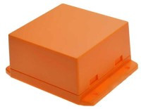 NUP8080430R Obudowa; uniwersalna ABS; 80x80,6x43,5mm, pomarańczowa, zatrzaskowa, kołnierz montażowy