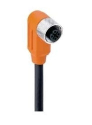 Kabel konfekcjonowany M12 4-pinowy złącze żeńskie kątowe gwintowane kodowanie A ekranowany PUR czarny RKWTS 4-288/5 M