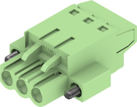 Socket header, 3 pole, pitch 5.08 mm, straight, green, 1475780000