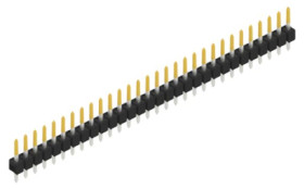 Pin header, 30 pole, pitch 2.54 mm, straight, black, 10048107