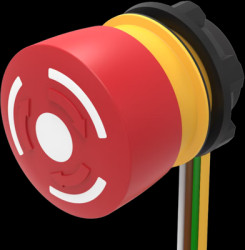 Emergency stop, rotary release, mounting Ø  22.3 mm, unlit, 1 Form A (N/O) + 1 Form B (N/C), 84-5330.0040
