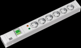 333.005 19" socket strip, 1.5U, 6-way