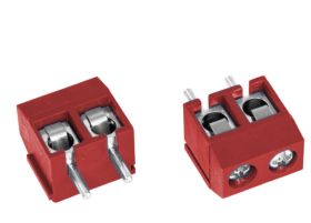 Listwa zaciskowa AK 5mm 2 PIN, (+) h -10mm (4 szt) czerwona