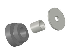 Podstawka antywibracyjna średnica 25mm wysokość całkowita 14mm wysokość stopki 14mm