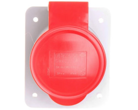 Gniazdo stałe 4P 32A 400V czerwone IP44 10 6H IEC 309 HP GW62220H