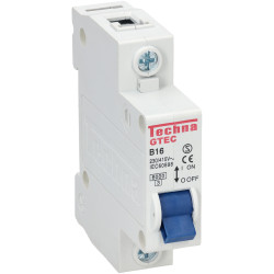 Techna GTEC1B16 6kA MCB Single Pole Type B 16a
