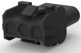 Socket housing, 3 pole, pitch 6.35 mm, straight, black, 1-350767-9