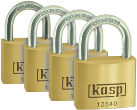 Padlock, four-pack, level 5, shackle (H) 22 mm, brass, (B) 40 mm, K12540D4