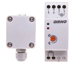 Czujnik zmierzchowy na szynę DIN z zewnętrzną sondą w puszce 3000W 2-100lx IP65 / IP20 OR-CR-231