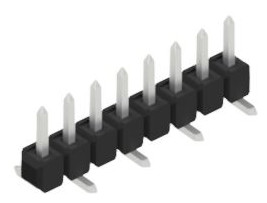 Pin header, 8 pole, pitch 2.54 mm, angled, black, 10047049