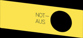 Label, for emergency stop pushbutton, 3SU1900-0BE31-0AS0