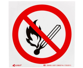 Samoprzylepna tabliczka ostrzegawcza /Zakaz używania otwartego ognia, Palenie tytoniu zabronione 150x150/ 11P/F/FS