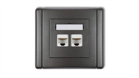 Flexi Gniazdo Komputerowe Podwójne 2Xrj45, Kat. 5E, 8-Stykowe Grafitowy 11Fgk-2