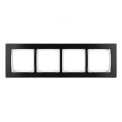 DECO Ramka uniwersalna poczwórna - aluminium szczotkowane (ramka: czarna spód: biały) 12-0-DRA-4