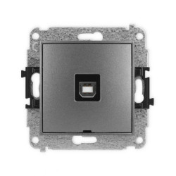 ICON Mechanizm gniazda pojedynczego USB A-B 2.0, bez pola opisowego grafitowy 11IGUSBBO-3