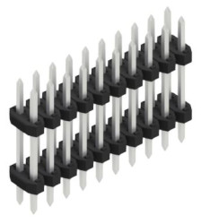 Pin header, 20 pole, pitch 2 mm, straight, black, SLY608120Z