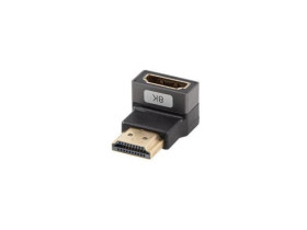 Adapter HDMI(M)-HDMI(F) 8K kątowy dół aluminium srebrny AD-HDMI-07