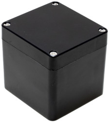 Polyester enclosure, (L x W x H) 81 x 75 x 75 mm, black (RAL 9005), IP66, 1590ZGRP084BK