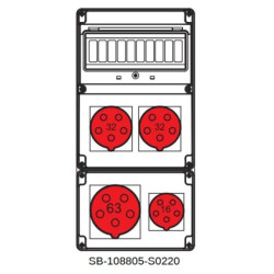 Rozdzielnica 5x63A 2x5x32A 1x5x16A INA=63A IP54 SB-108805-S0220-54