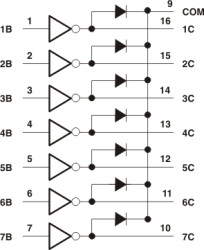 Automotive, 50V, 7-channel darlington array with 15V input capability and high temperature support