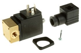 Zawór elektromagnetyczny 110 V AC Burkert 3-drogowy G 1/8 cala żeńskie 1/8cal NC