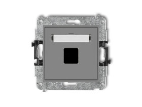 MINI Gniazdo multimedialne pojedyncze bez modułu (standard Keystone) szary mat 27MGM-1P KARLIK
