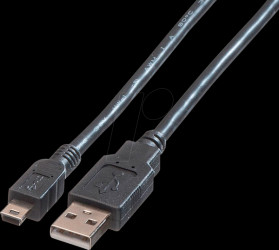 02.11.30 USB 2.0 cable, A to mini B connector, 3.0 m