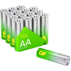 GP SUP15A067S16 Super AA Battery Alkali-Manganese 1.5V 16 pieces LED Power