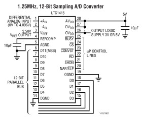 12-Bit, 1.25Msps, 55mW Sampling A/D Converter