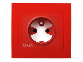 KIER Gniazdo pojedyncze z uziemieniem DATA z kluczem uprawniającym czerwony GP-1WZK/22 OSPEL