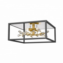 Lampa sufitowa SPRING czarno-złota z kryształkami, motyw kwiatu na 4*G9 - C0578-04A-B5TF Zuma Line