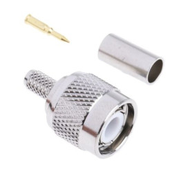 Złącze koncentryczne, 50, Męski, zaciskane, Montaż na kablu