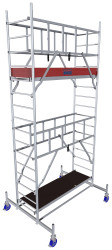 Krause 940124 FahrGerüst aluminium Rusztowanie na kółkach mobilne Maksymalna wysokość robocza: 5.30 m srebrny 115 kg