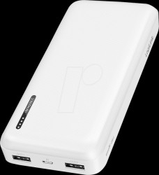PA0323W Powerbank, LiPo, 20000 mAh, 2x USB-A, 1x USB-C, weiß