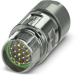 Plug, 19 pole, crimp connection, standard/ONECLICK quick locking system, straight, 1629099