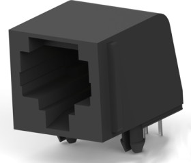 Socket, RJ45, 8 pole, 8P8C, Cat 3, solder connection, PCB mounting, 5520251-4