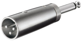 Adapter XLR, wtyk jack AUX mono 6,35 mm na wtyk XLR