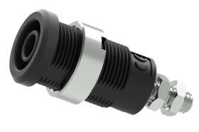 Gniazdo bananowe Żeński Wtykowa Czarny 25A Electro PJP