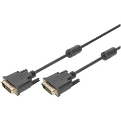 Digitus AK-320101-020-S DVI Cable 24&#x2B;1-pin plug 2m Black screwable ferrite