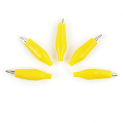 Złącze krokodylkowe 27mm żółte - 5szt.