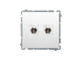 SIMON BASIC Gniazdo podwójne antenowe typ "F" białe BMAF2.01/11 KONTAKT SIMON