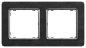 Ramka 2-krotna, łupek, efekt kamienia, Sedna Elements SDD391802