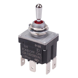On-Off-(On) Momentary Sealed 12mm Toggle Switch DPDT 12A IP68