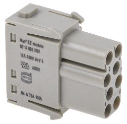 Wzmocnione złącze zasilania, 16A, 40 V, 8-Pin, 2-rzęd., Harting, Han-Modular