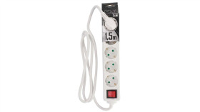 Przedłużacz Domowy Przenośny Logan S White 5 - Krotny Schuko 1,5M Z...